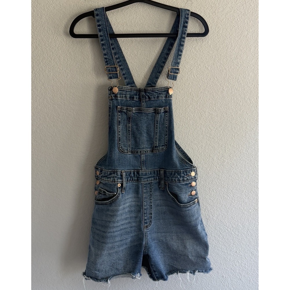 Sz 4 /27R Universal Thread Cut Off Bib Overalls Denim Jean Shorts Y2K